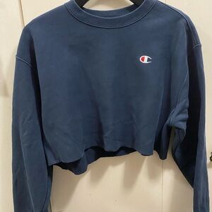 Champion Cropped Sweatshirt Navy